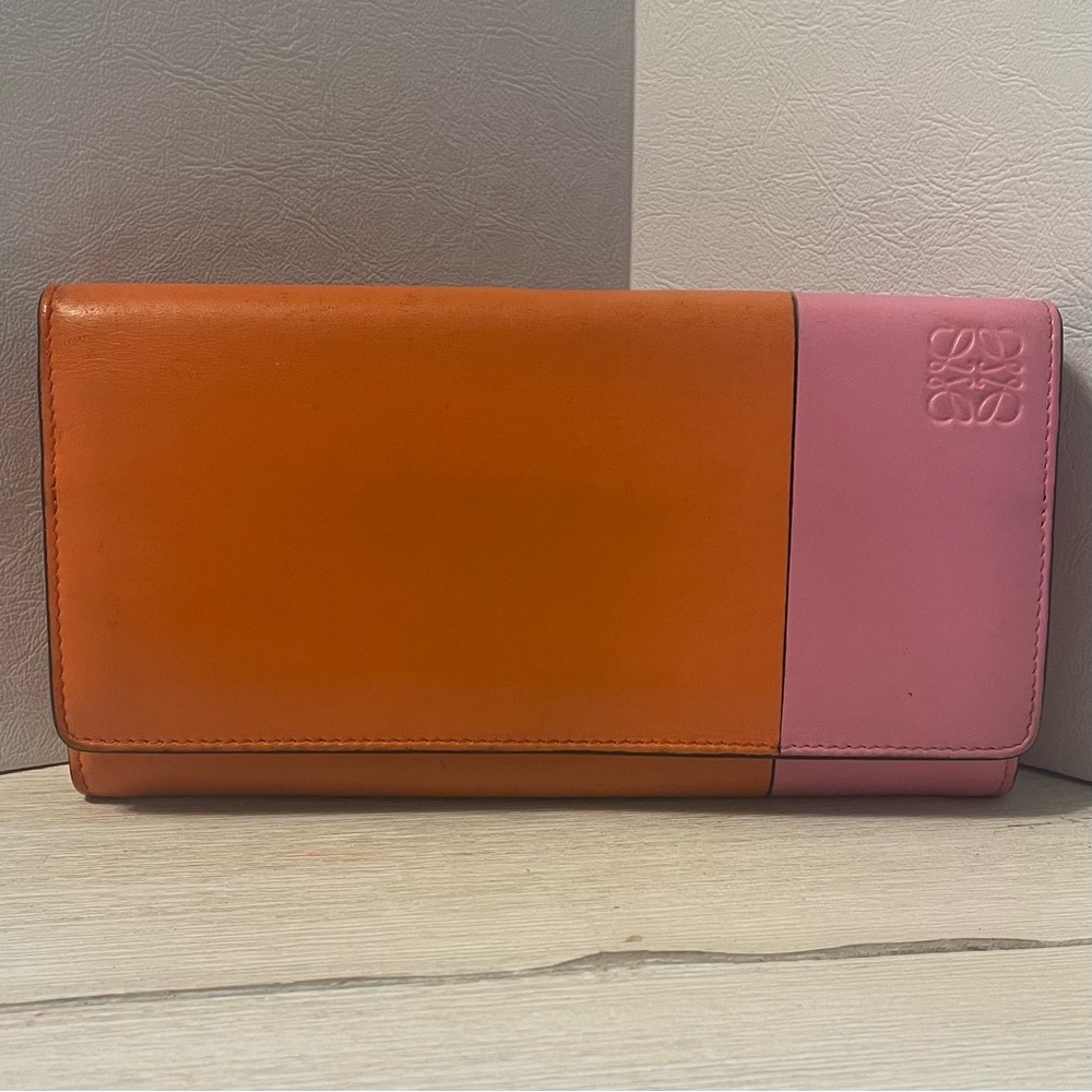 Loewe Pink and Orange Long Wallet